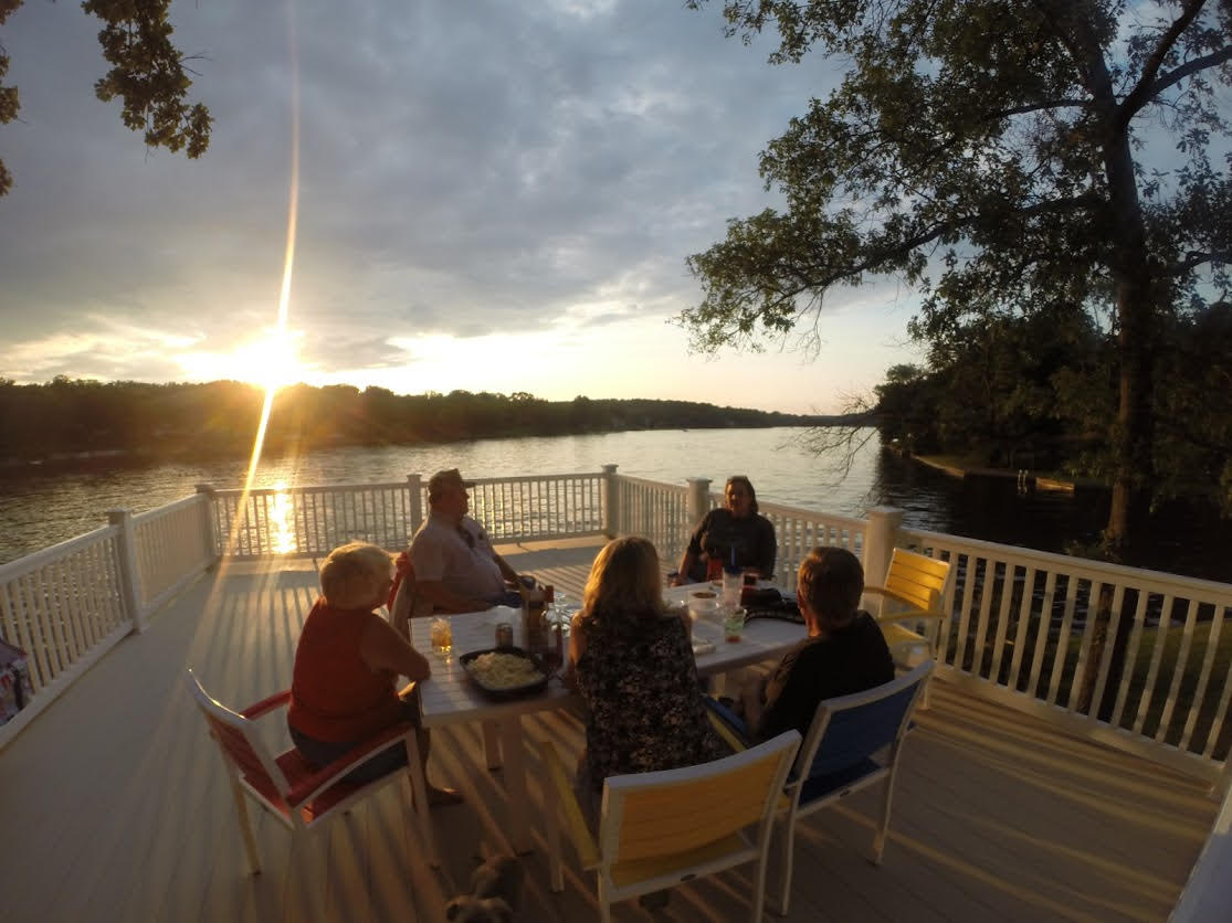 Home evening on martini deck